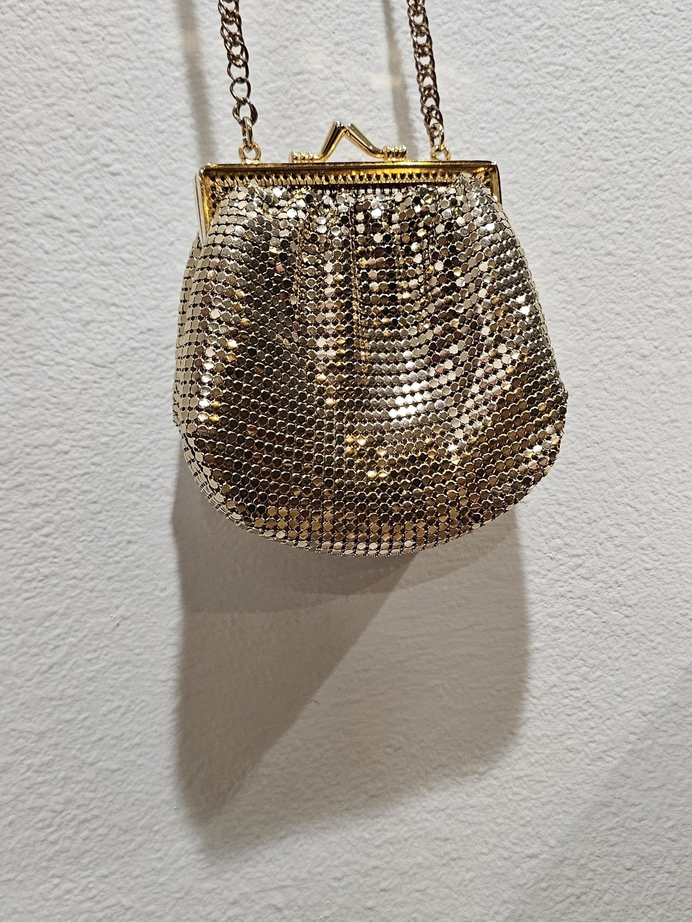 Whiting & Davis Gold Sequin Wristlet Purse